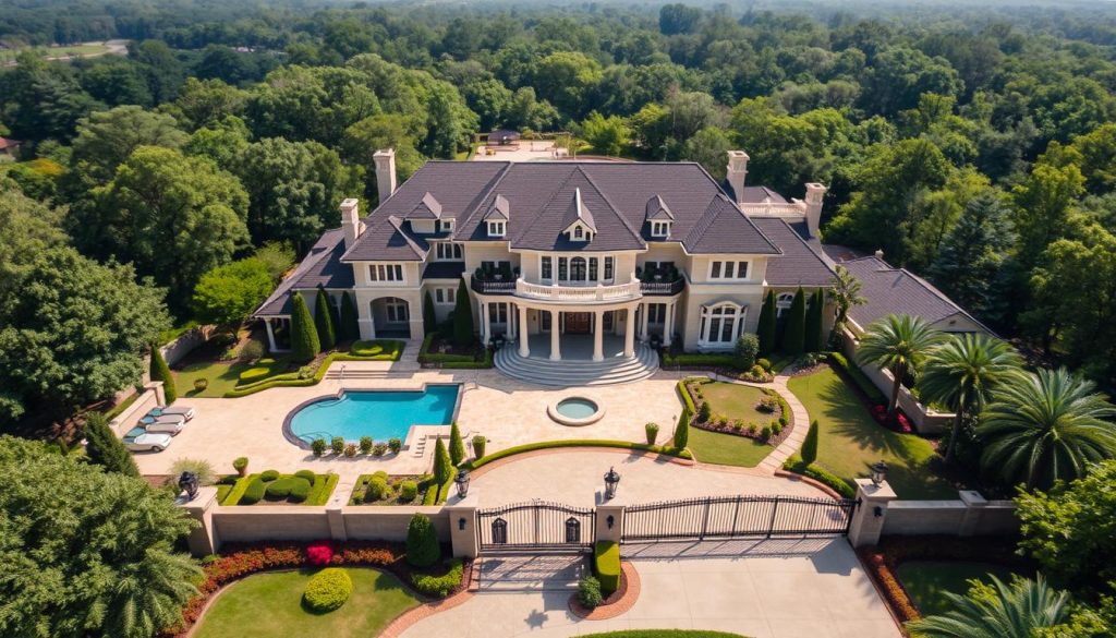 Aerial View Of Steve Harvey's Atlanta Mansion Formerly Owned By Tyler Perry