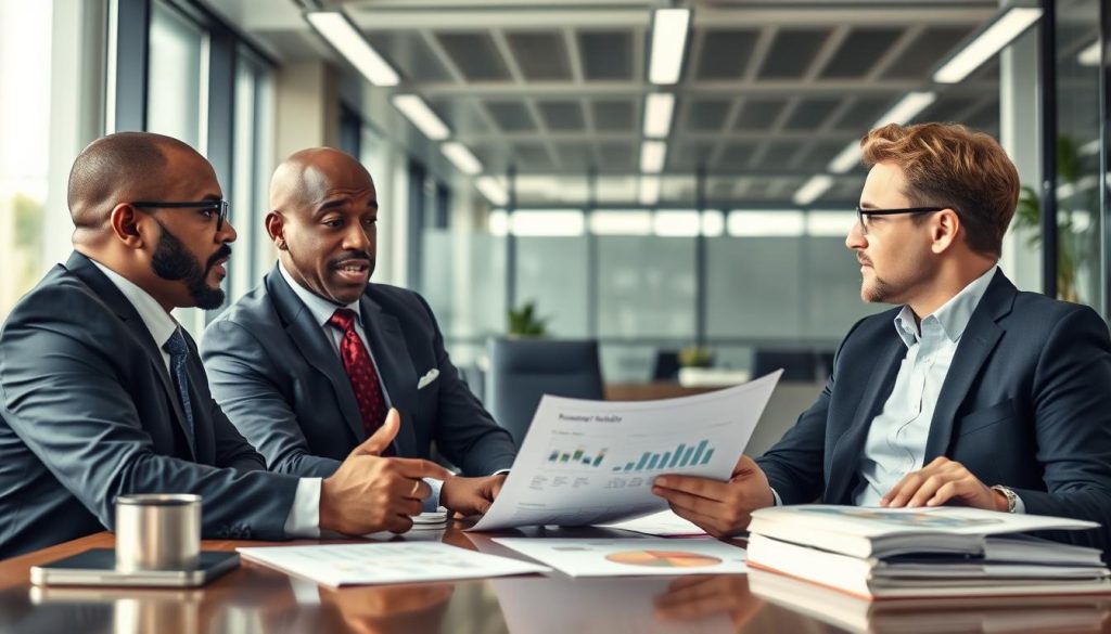 Steve Harvey In A Business Meeting With Financial Advisors Reviewing Documents