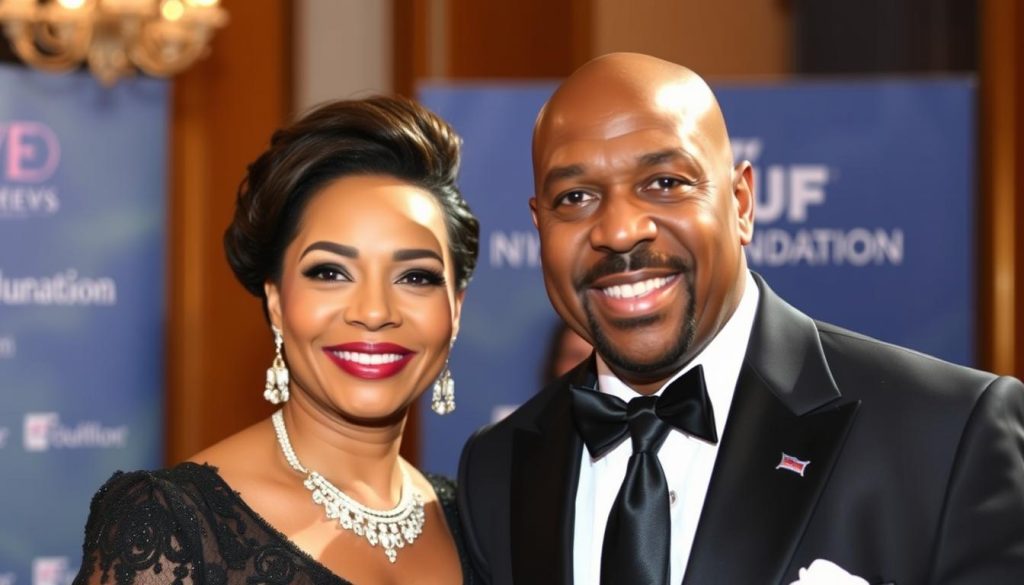 Steve Harvey With His Wife Marjorie At A Charity Event For Their Foundation